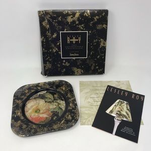 Lesley Roy Lepidoptera Collection Plate Neiman Marcus Butterfly Flower Peonies